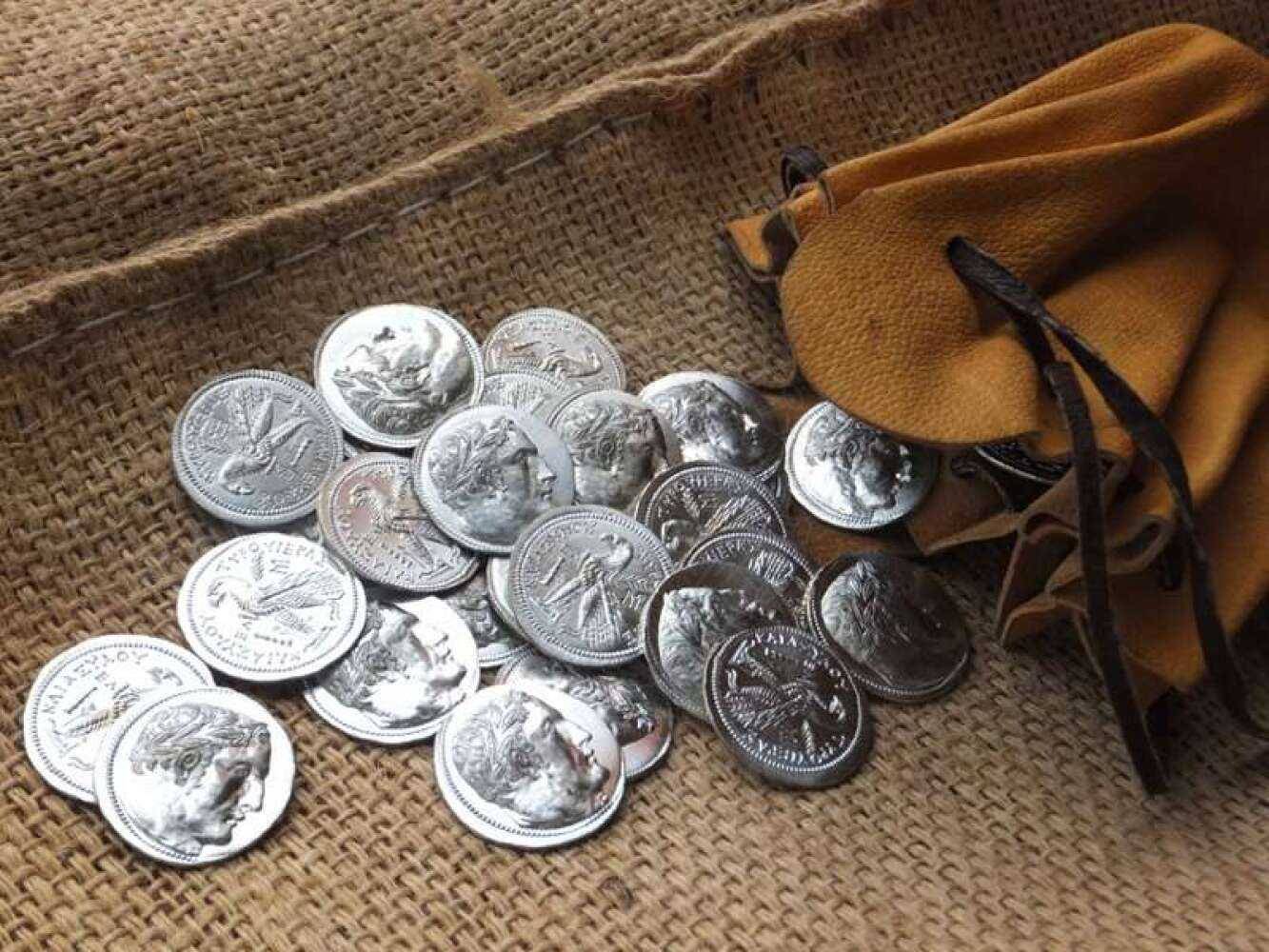 5 Zilverstukken Griekse munten van Juda – Replica van de sjekel van Tyrus