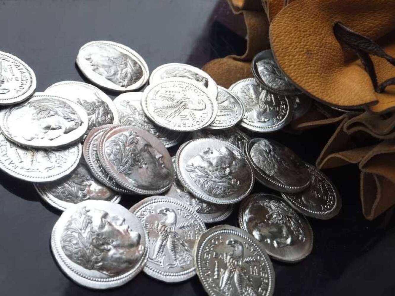 5 Zilverstukken Griekse munten van Juda – Replica van de sjekel van Tyrus
