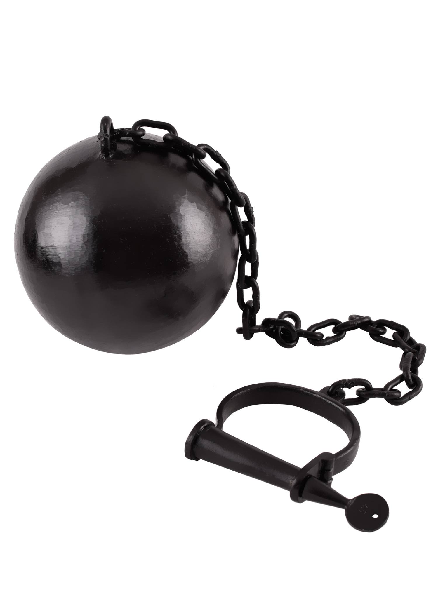 Fußschelle mit Kette und Eisenkugel, sog. Sträflingskugel