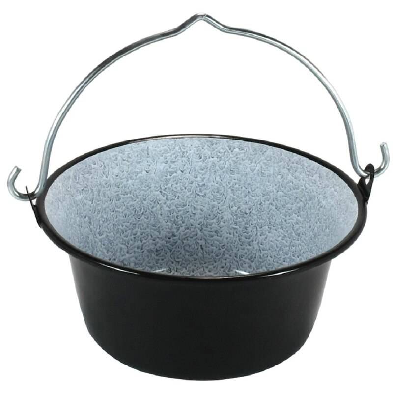 Goulash - Glühwein - Heksen ketel 4 liter zwart/gestipt emaille