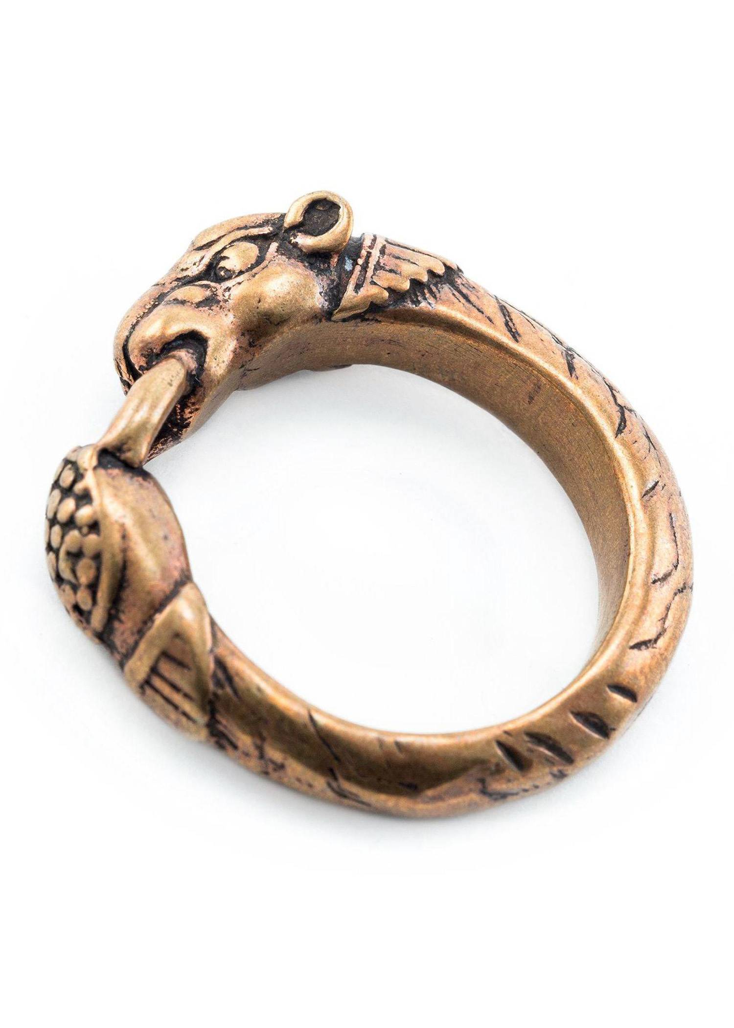 Wikinger Ring mit Hundekopf Bronze (AUSVERKAUF)