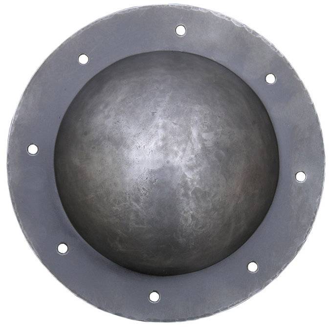 Schildknop, Umbo, Gezwart, 2 mm