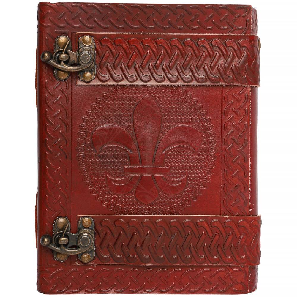 Mittelalter Tagebuch, Journal mit Fleur-de-Lis-Prägung