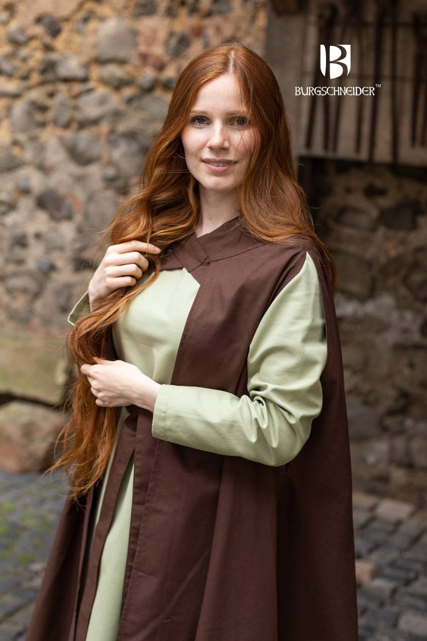 Middeleeuwse Cape/Mantel voor Mannen en Vrouwen, Morpheus in Bruin Katoen