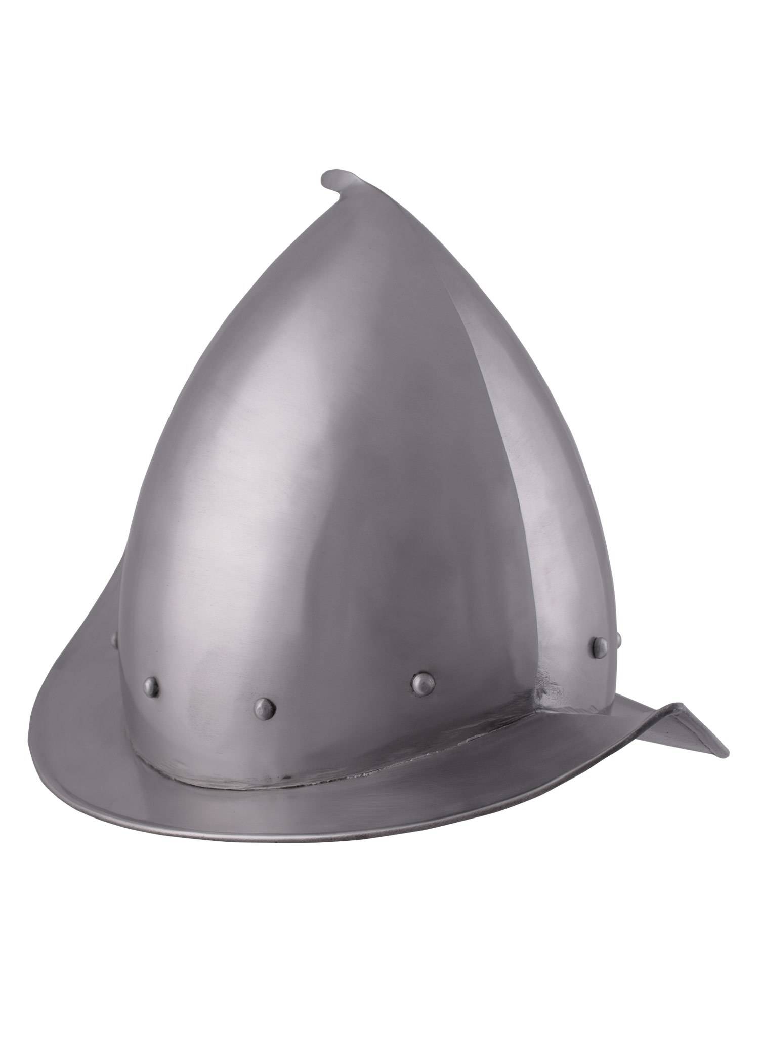 Spitse Morion Helm met leren voering 16e eeuws