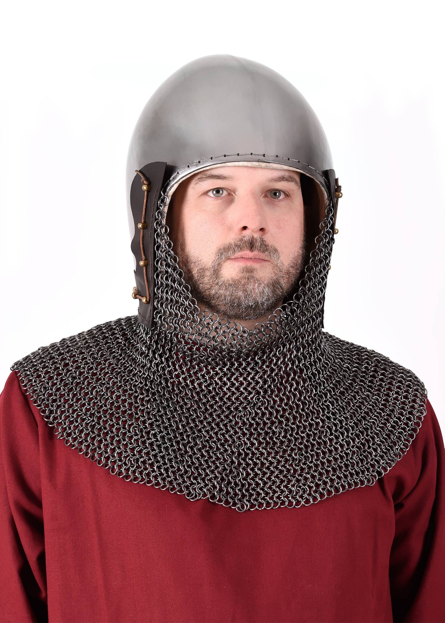 Bascinet helm 14e-15e eeuwse met ronde Malienkolderringen
