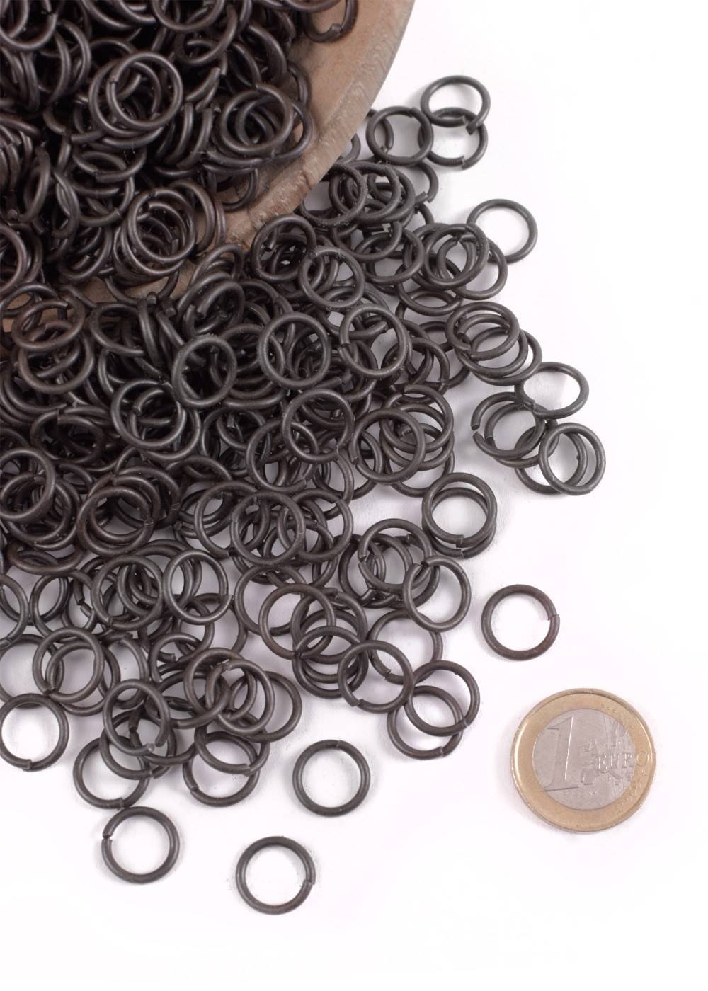 3 kg Maliën Ronde Ring Gezwart 9 mm, 1.6 mm dik