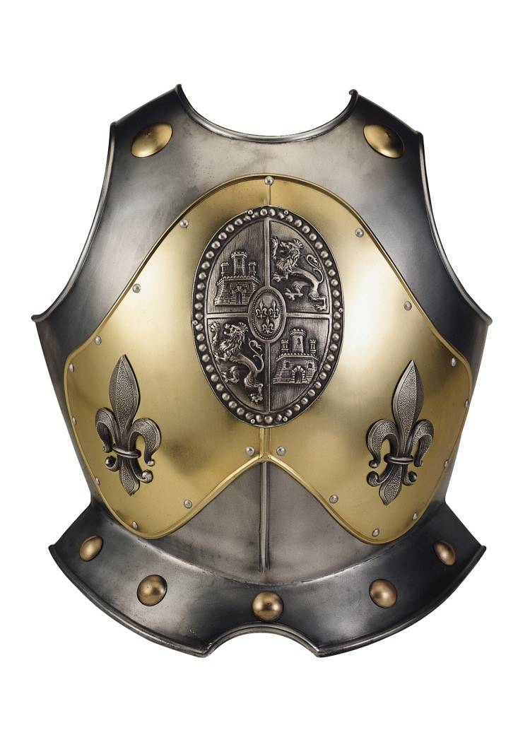 Spaanse Harnas Borstplaat Fleur de Lis, decoratie