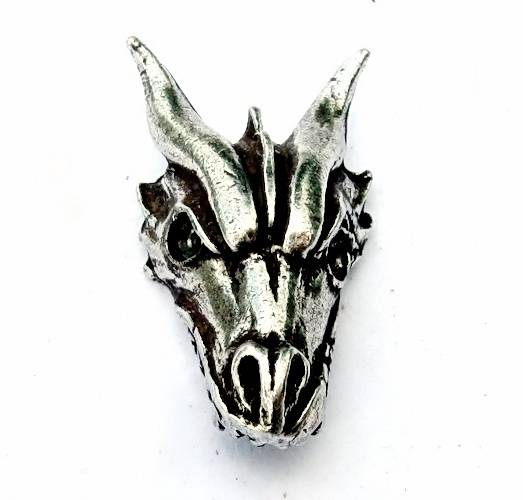 Drakenkop Hanger Zilverkleur met koord