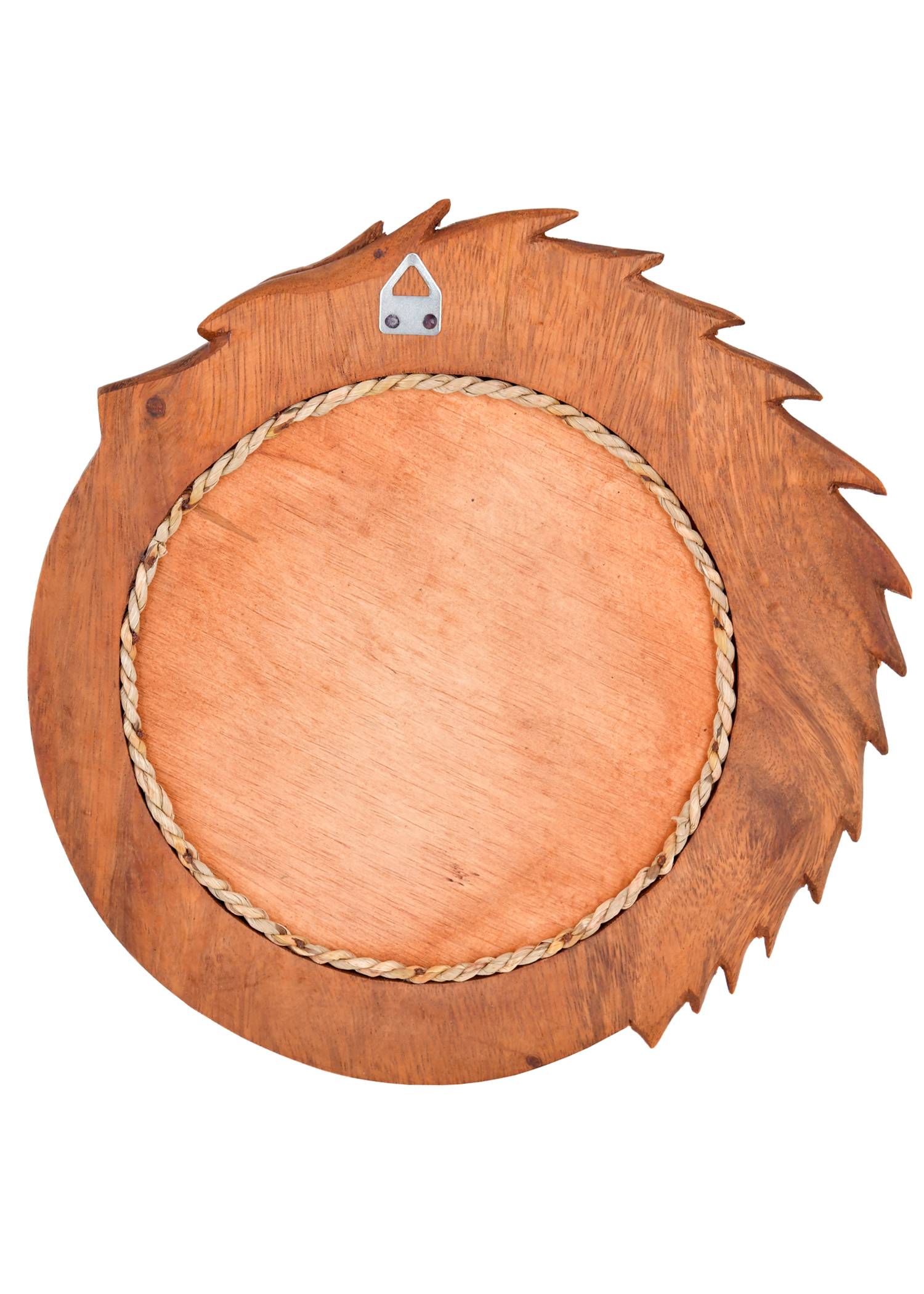 Handgesneden houten wandspiegel in de vorm van een Viking Midgardslang