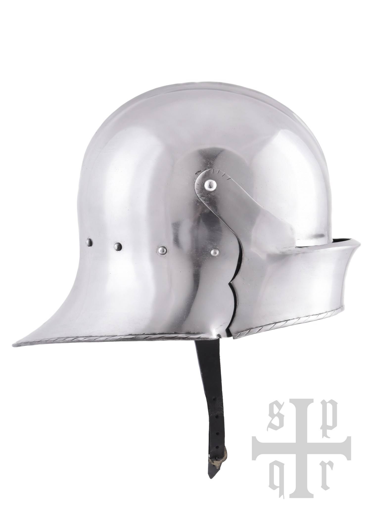 Duitse gotische sallet met opklapbaar vizier, 15e eeuw, 2 mm staal