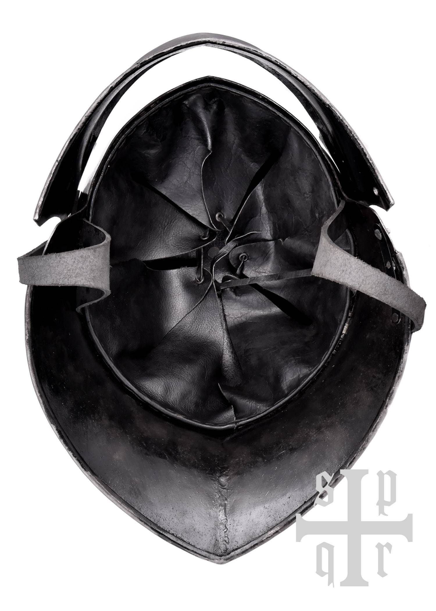 Duitse gotische sallet met opklapbaar vizier, 15e eeuw, 2 mm staal