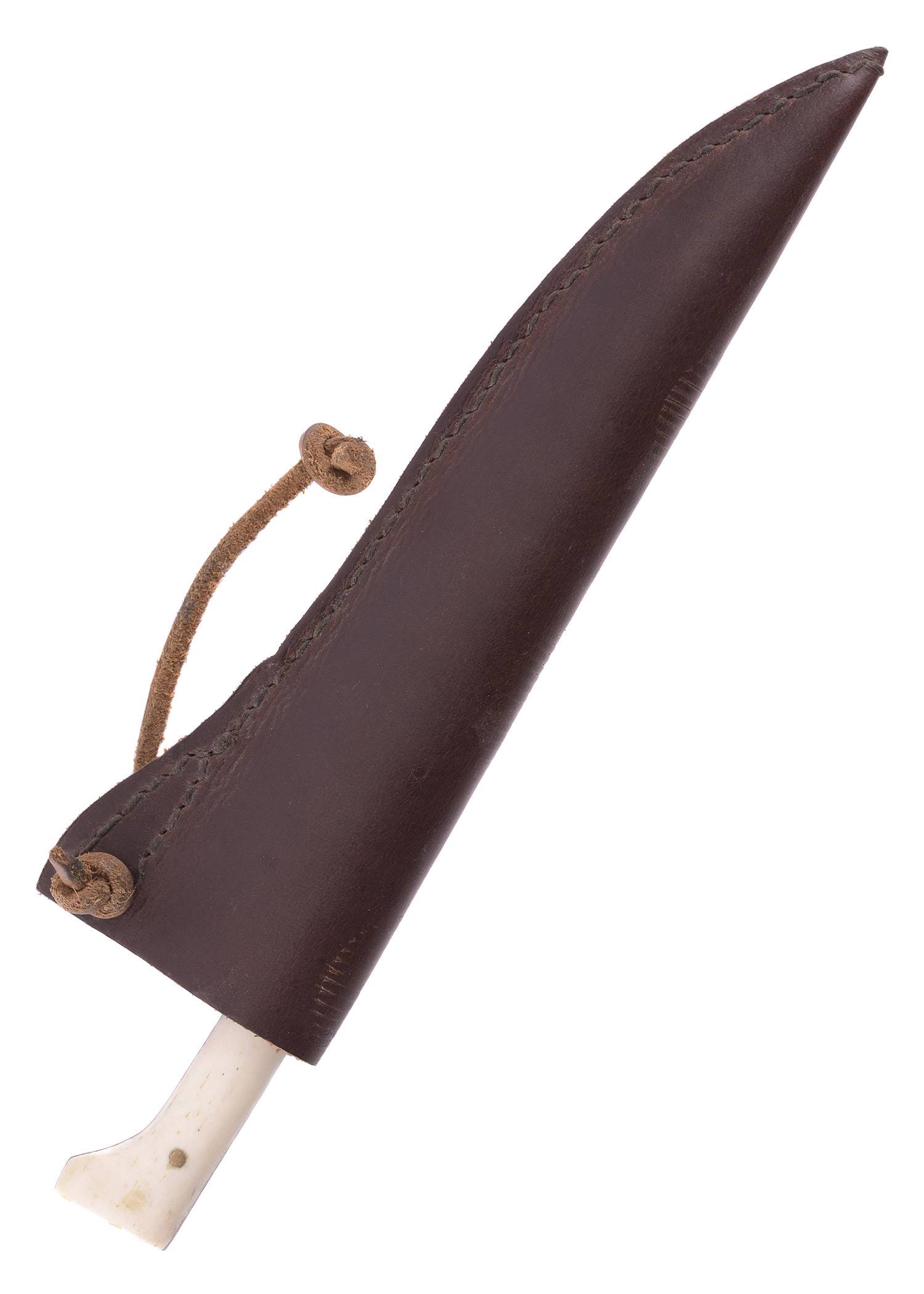 Messer mit brauner Lederscheide, ca. 23cm