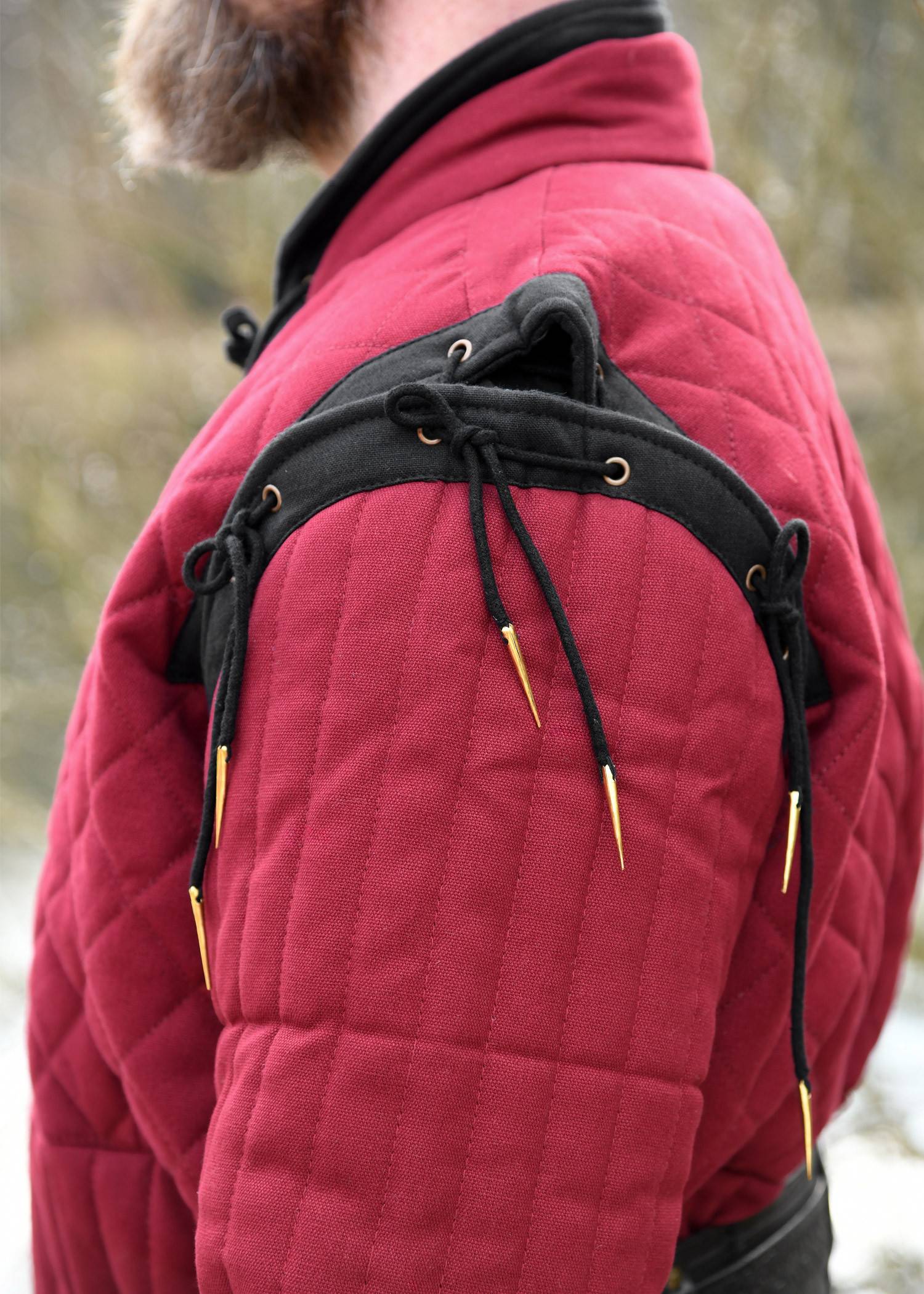 Gambeson met afneembare mouwen, wijnrood/zwart