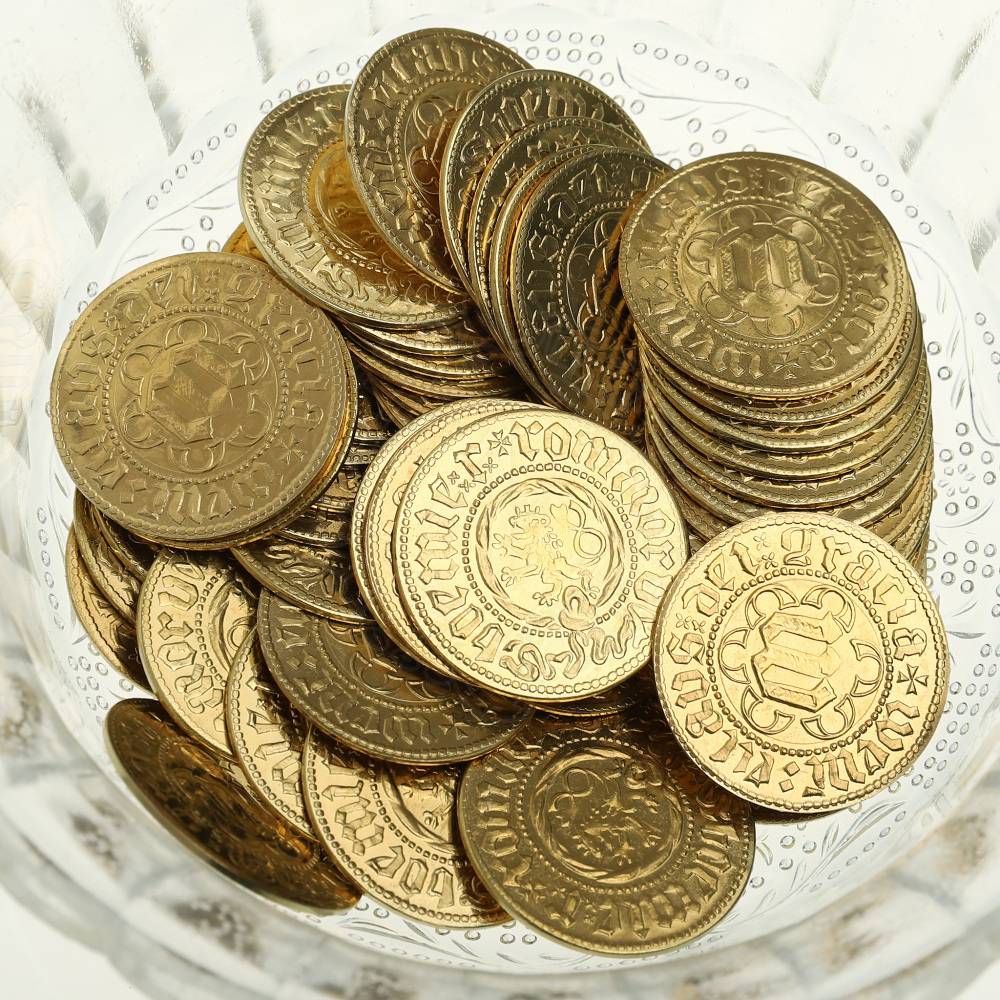 Gouden dukaat van Wenceslas IV, replica van een munt uit de Hussietenperiode