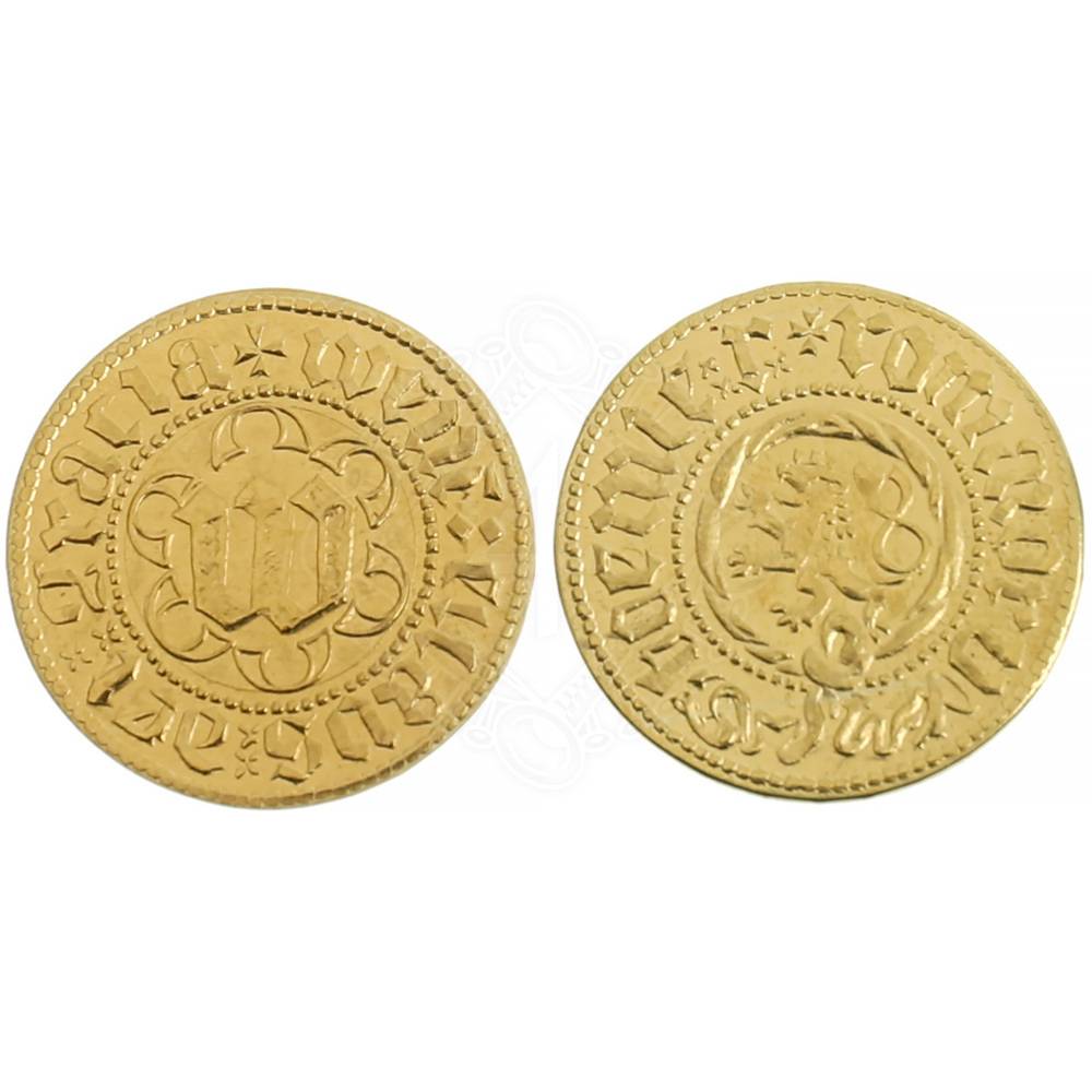 Gouden dukaat van Wenceslas IV, replica van een munt uit de Hussietenperiode