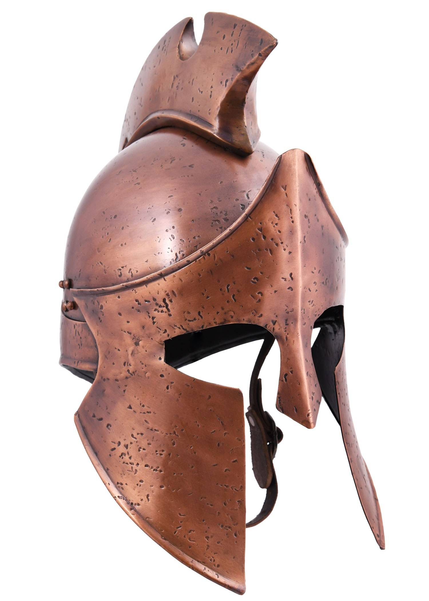 ​Griechischer Helm des Themistokles aus 1,2 mm Stahl mit antikem Bronze-Finish