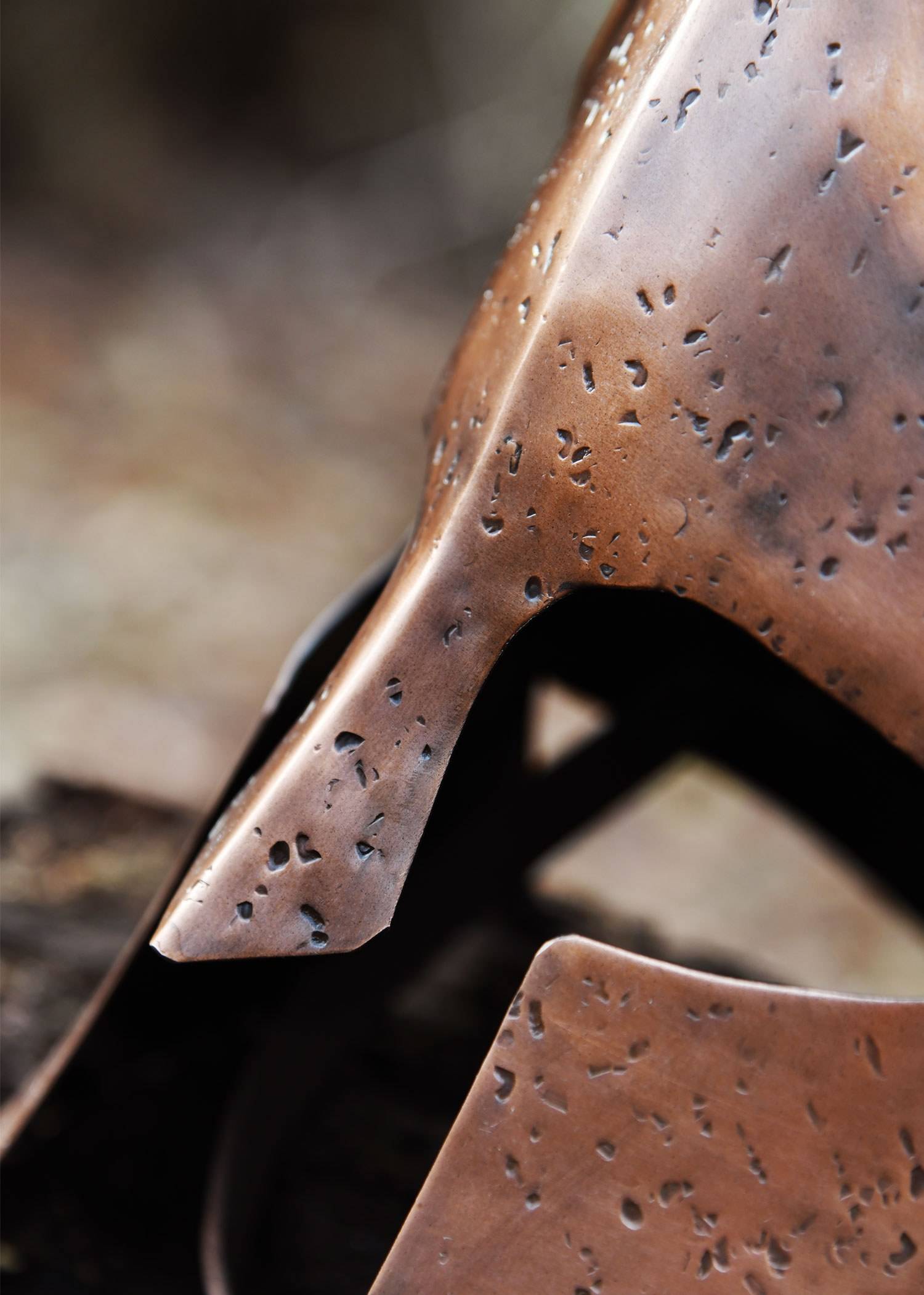 ​Griechischer Helm des Themistokles aus 1,2 mm Stahl mit antikem Bronze-Finish