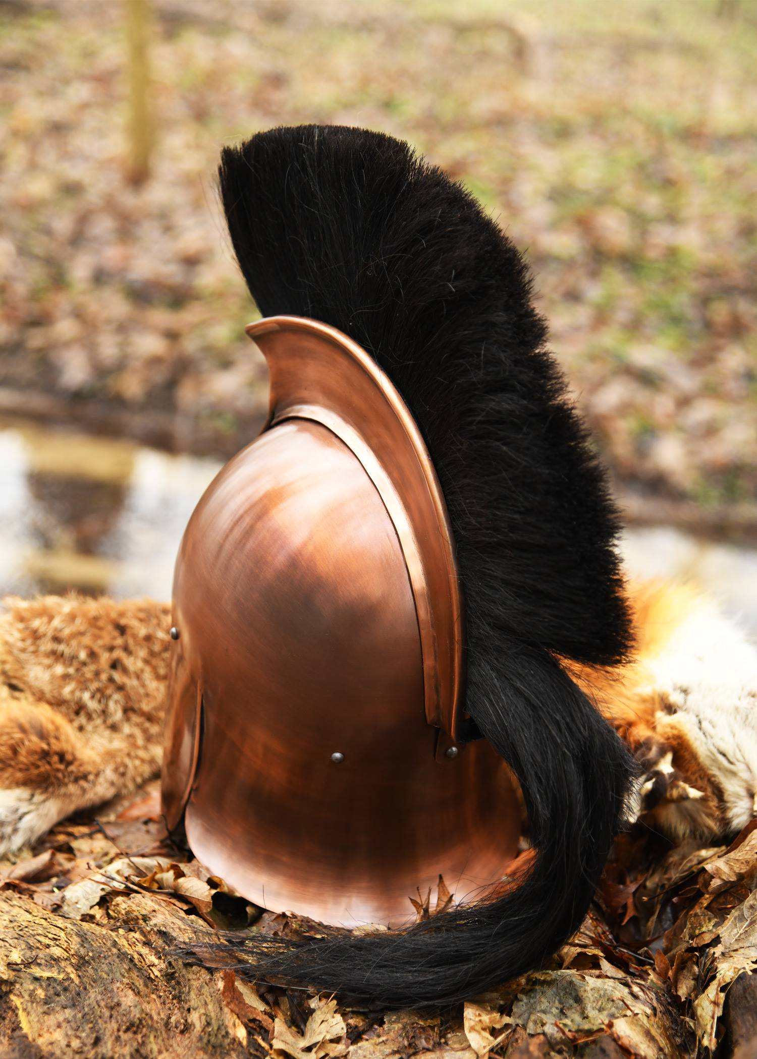 Griechischer Helm aus Troja mit Helmbusch