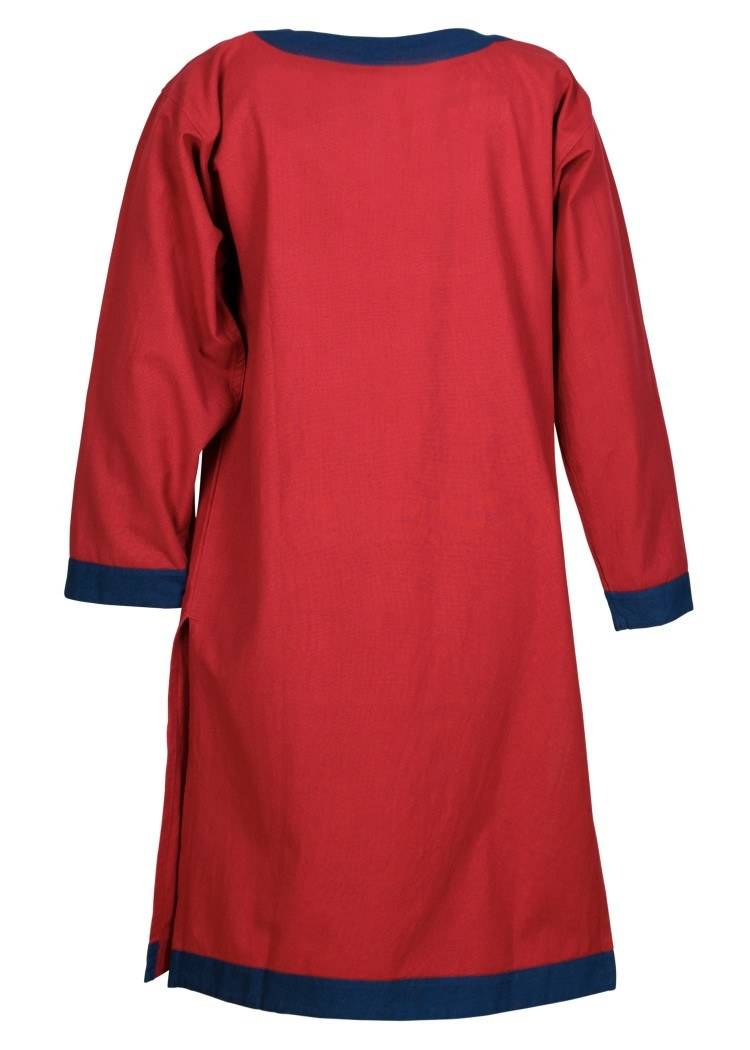 Frühmittelalterliche Tunika Vallentin, rot/blau