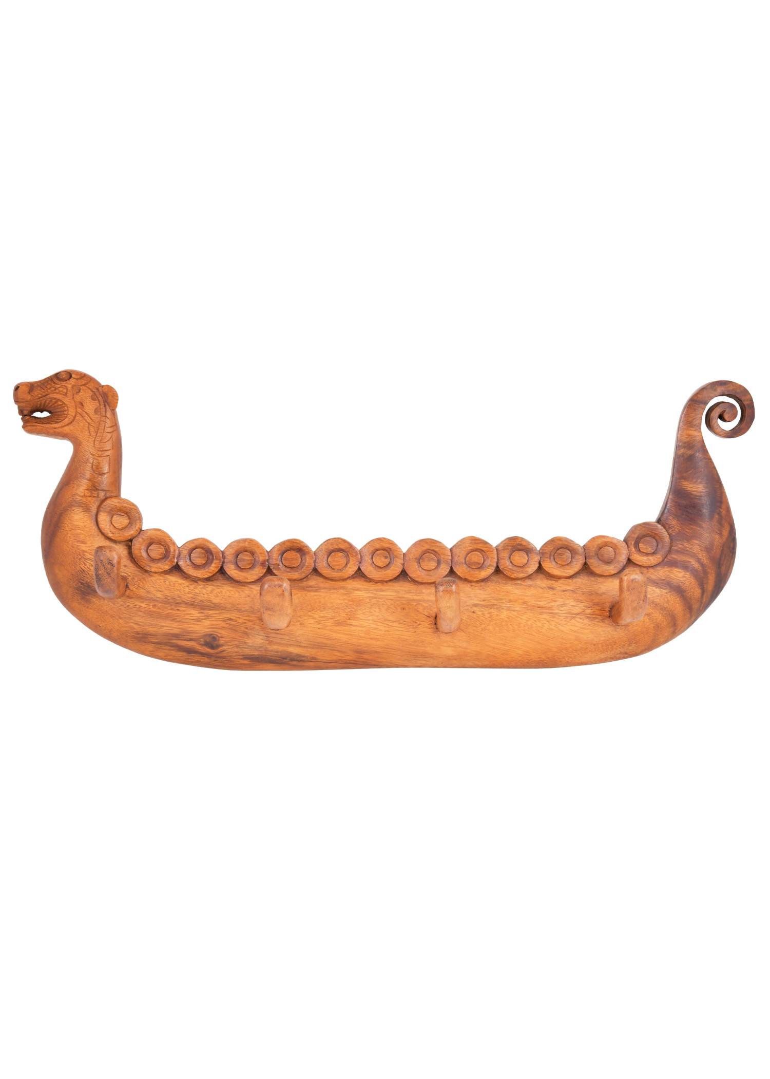 Rustieke houten kapstok, Vikingschip, ca. 48 cm