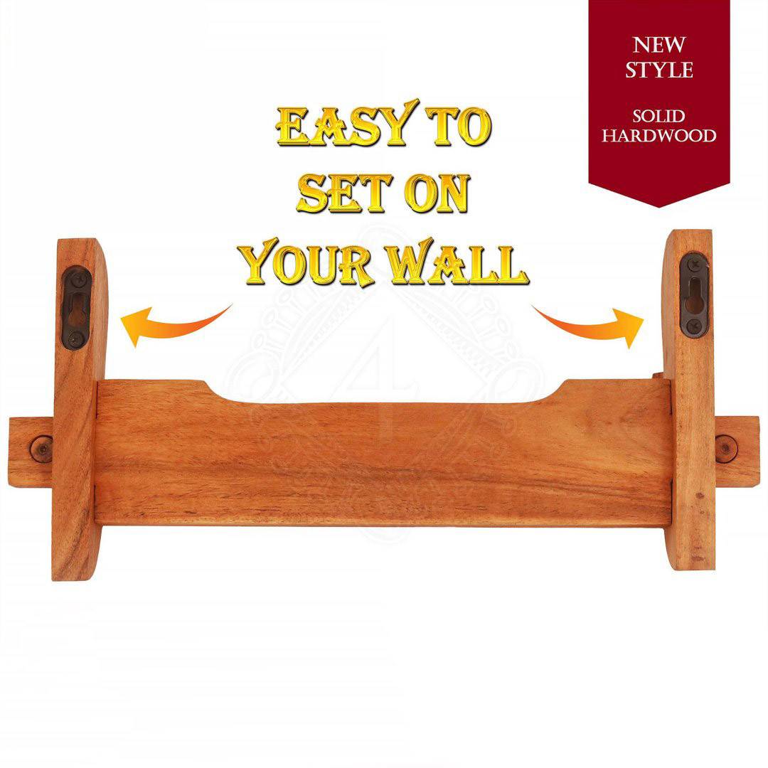 Wanddisplay voor 1 zwaard, zwaard muurbevestiging, natuurlijk hout