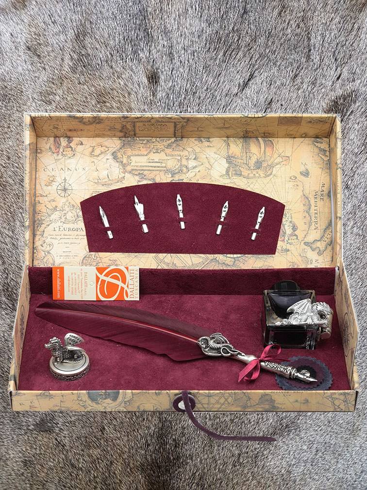 Kalligrafie Draken Set 8-delig b.rood