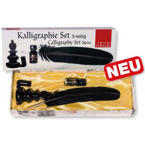 Kalligraphie Schreibset 3tlg, schwarz