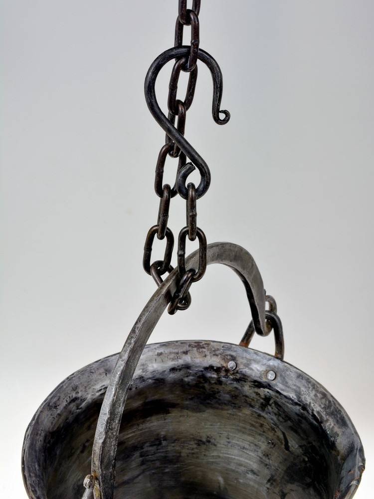 Middeleeuwse Ophangketting met ring en haak ca. 68 cm