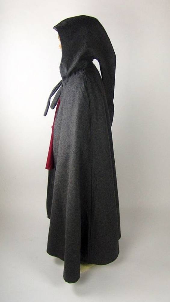 ​​Grijze Jager Kindercape in Grijs van Wol, ca. 105 cm