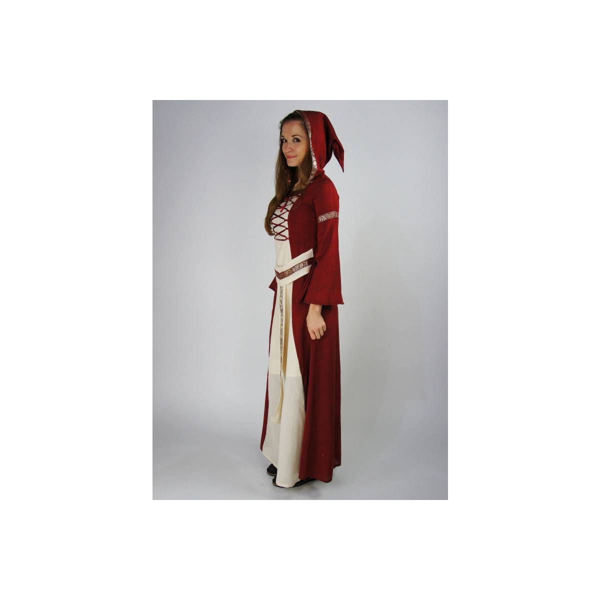 Kinder Kleid in Rot/Natur