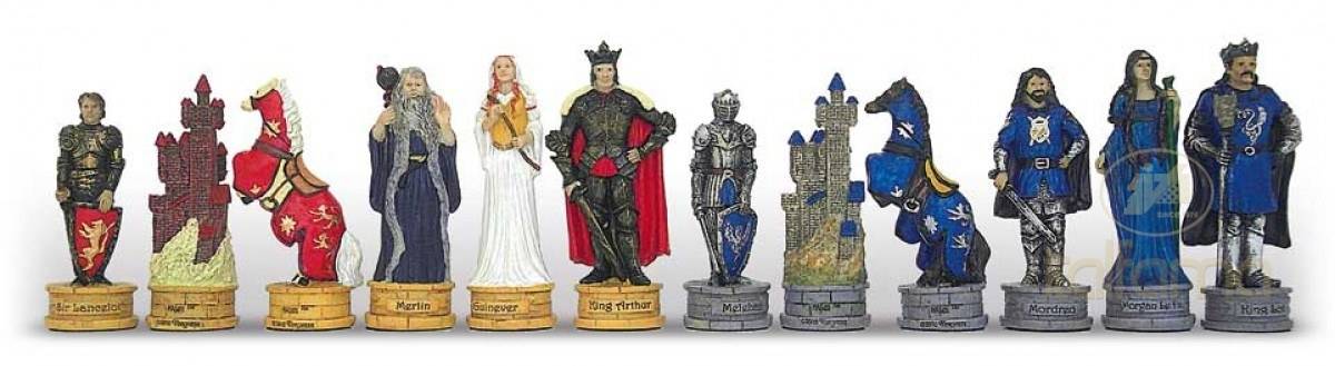 King Arthur Schaakstukken, handbeschilderd