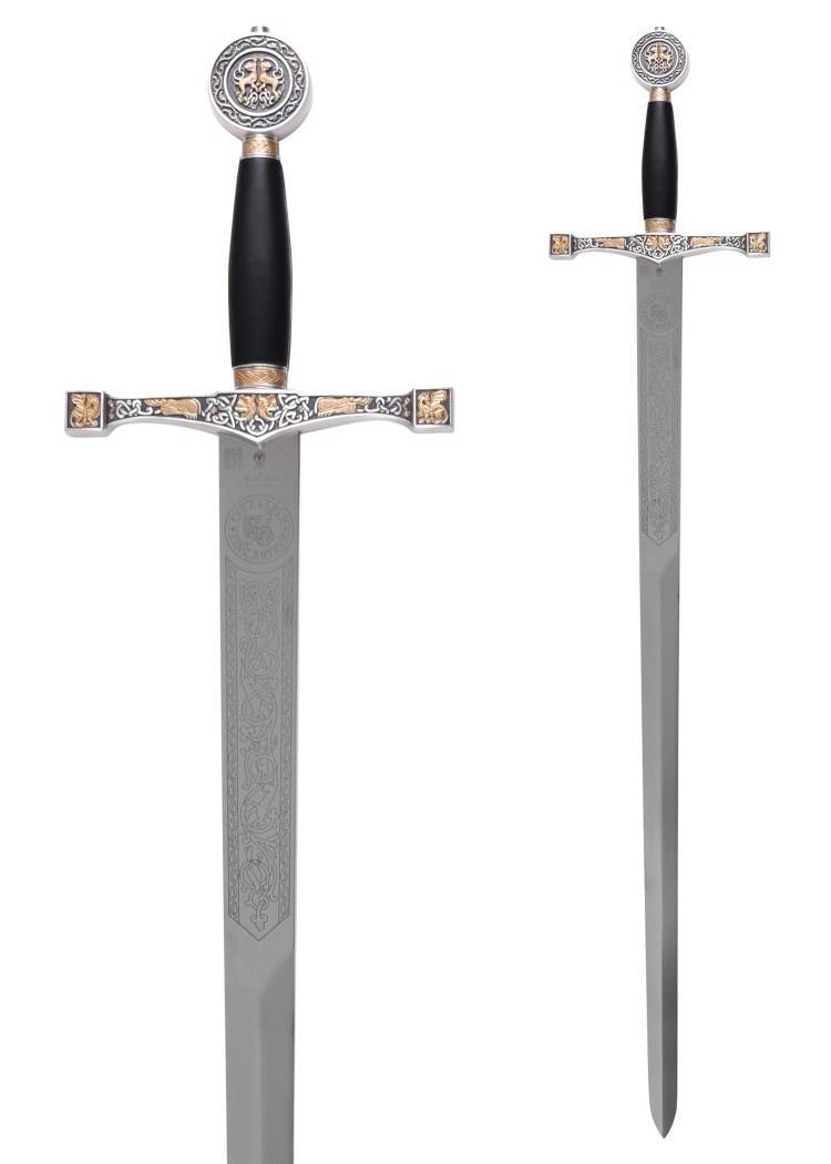 Zwaard Excalibur van King Arthur met gouden decoratie