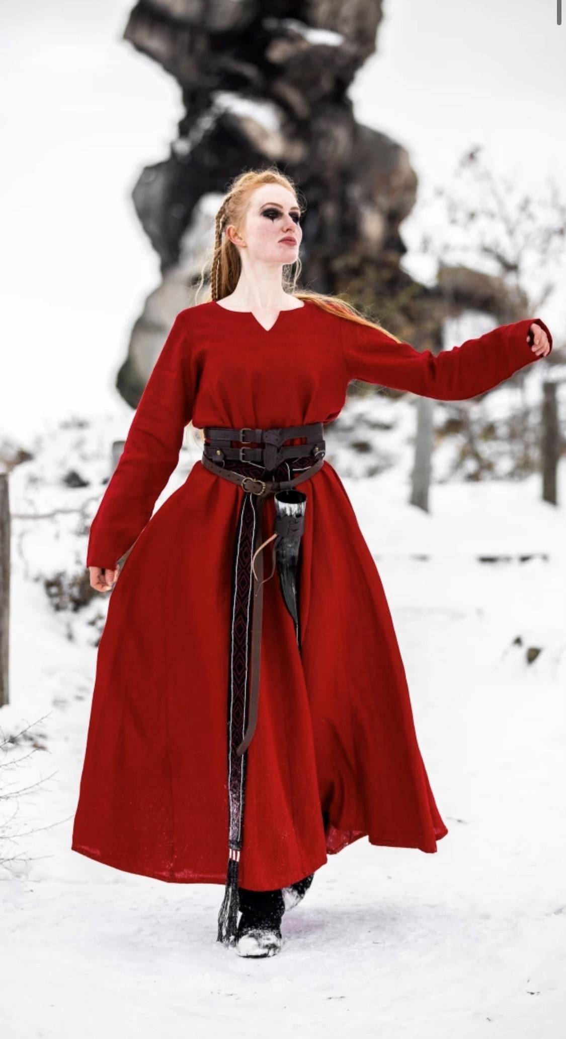 Vikingjurk Rood in 100% Linnen