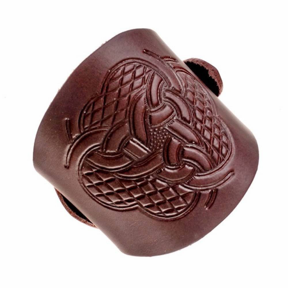 Leren Armband met Keltische Knopen Bruin