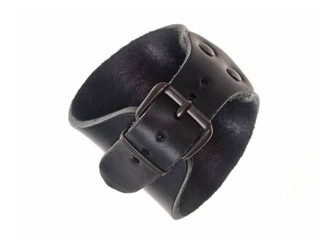 Leren Armband met Keltische Knopen Zwart
