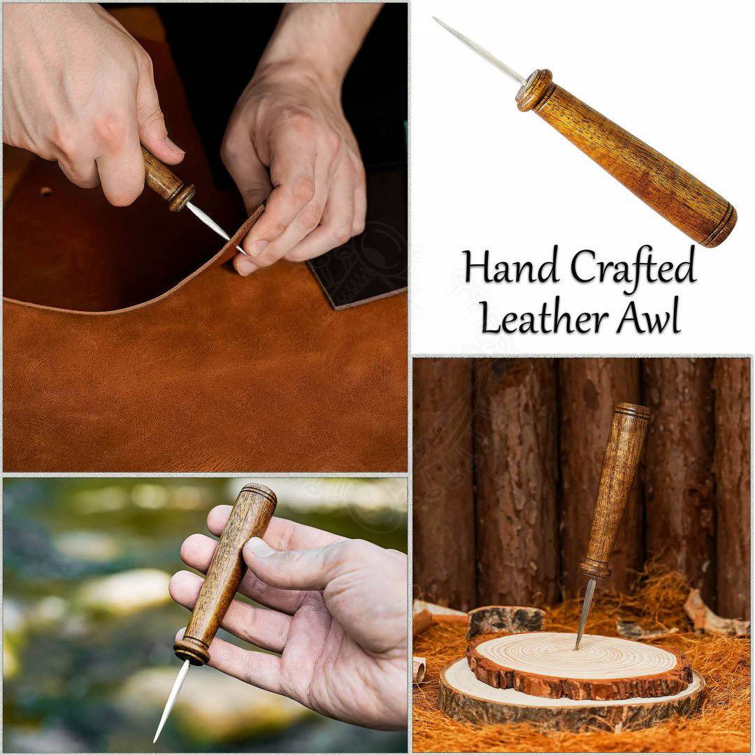 Lederahle Ledernadel Sattlerahle Nähahle Ahle mit Holzgriff 158mm