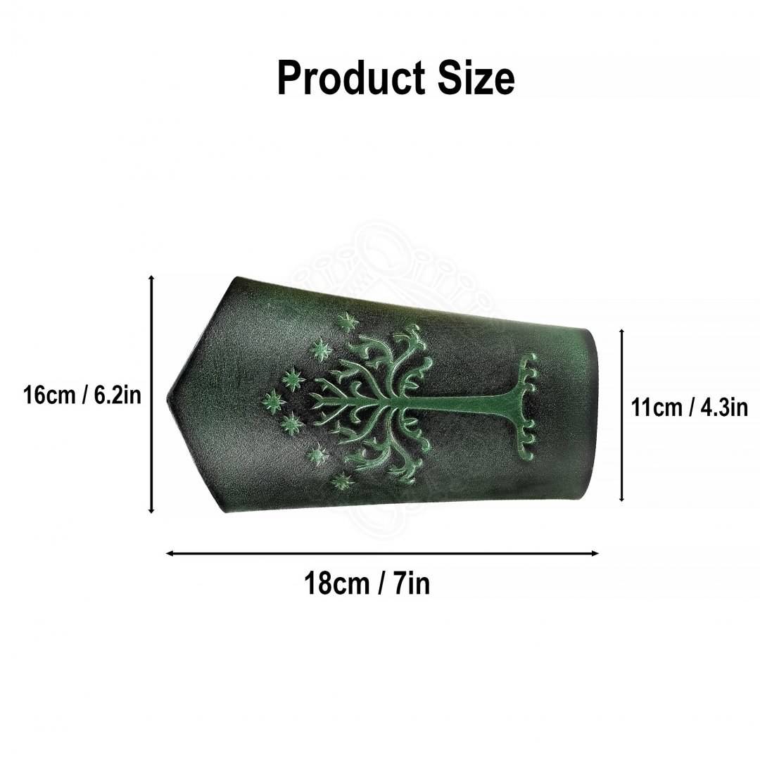 Leren Polsbeschermers-Bracers met het reliëf van de Tree of Gondor van Lord Of The Rings in het Rood!