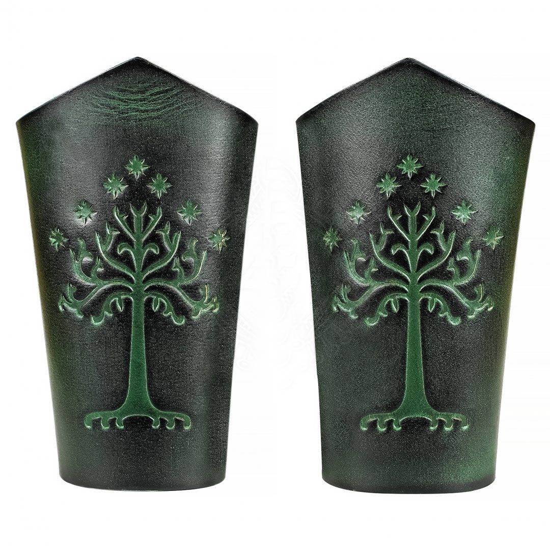 Leren Polsbeschermers-Bracers met het reliëf van de Tree of Gondor van Lord Of The Rings in het Groen!