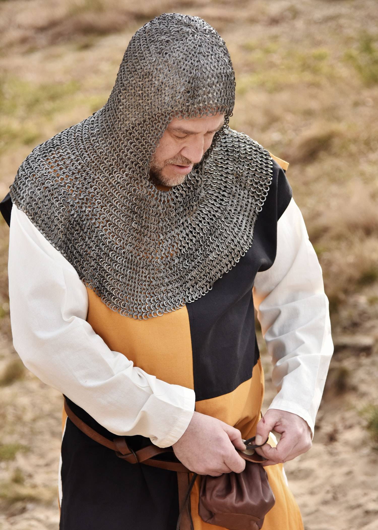 Maliënkolder Hoofdgewaad met Platte Ring