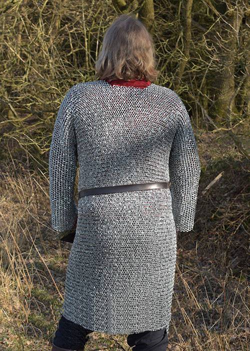 Kettenhemd Hauberk, Rundring, vernietet, verzinkt, Mass XL