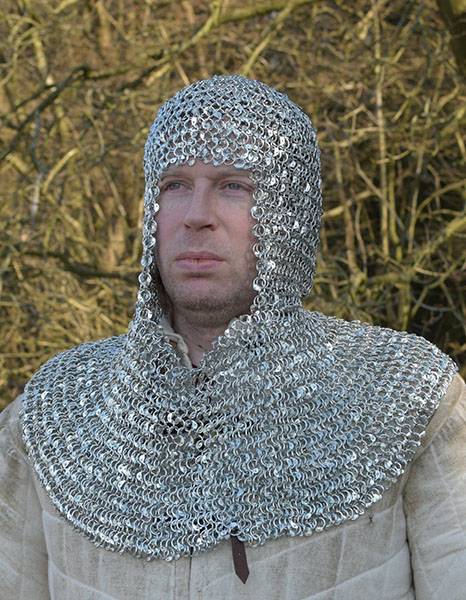 Maliënkolder Coif - Hoofdgewaad, Ronde Ring, Verniet en Verzinkt