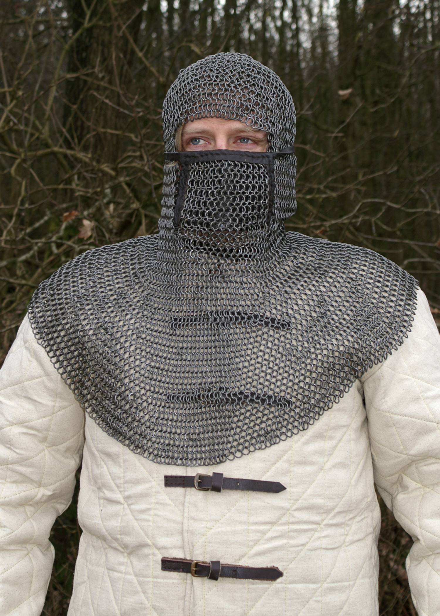 Maliënkolder Hoofdgewaad - Coif, ronde ring en onbehandeld