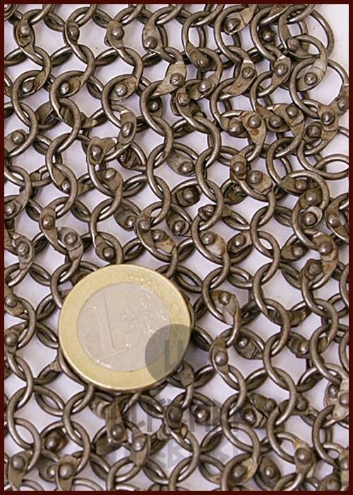 Maliënkolder Stuk van 20 x 20 cm, Ronde Ring en Verniet en Onbehandeld