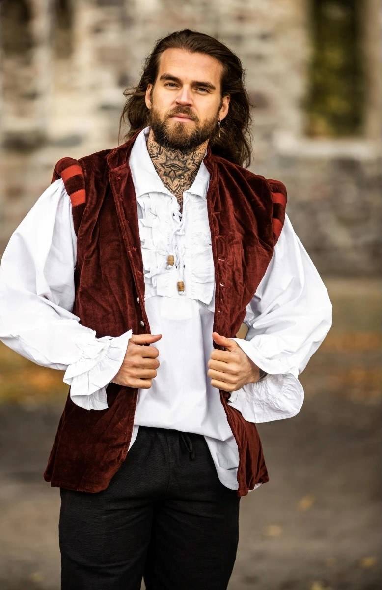 ​​Middeleeuwse Heren Gilet in Bord.rood