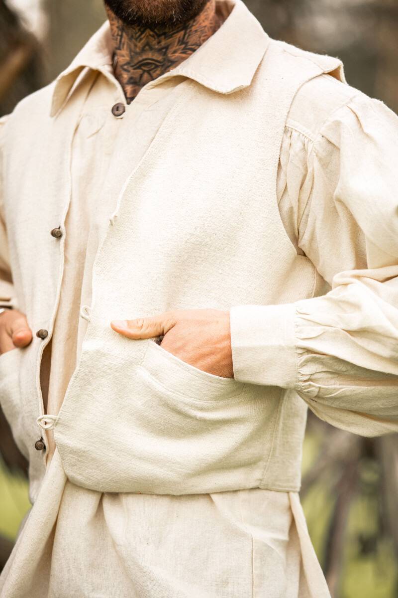Middeleeuws handgeweven Gilet/Vest in het Natuurkleur