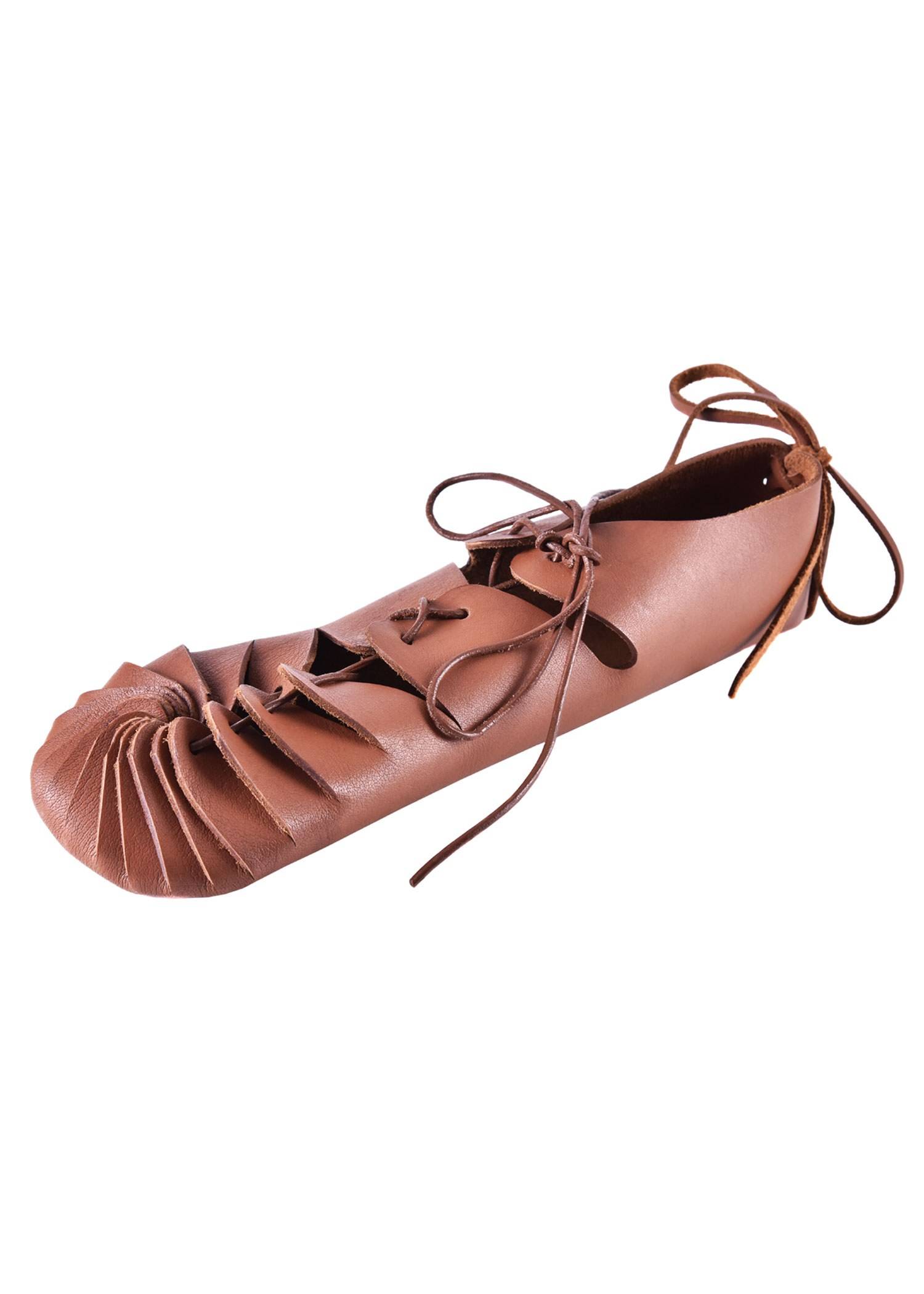Middeleeuwse Bindschoenen, unisex, bruin