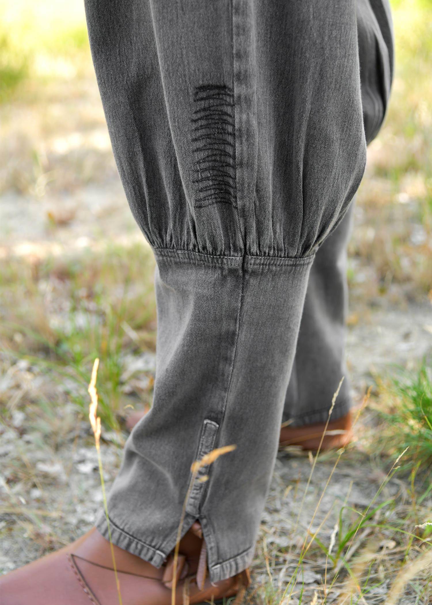 Wikinger / Mittelalter Rushose im Used-Look, in Schwarz/Braun