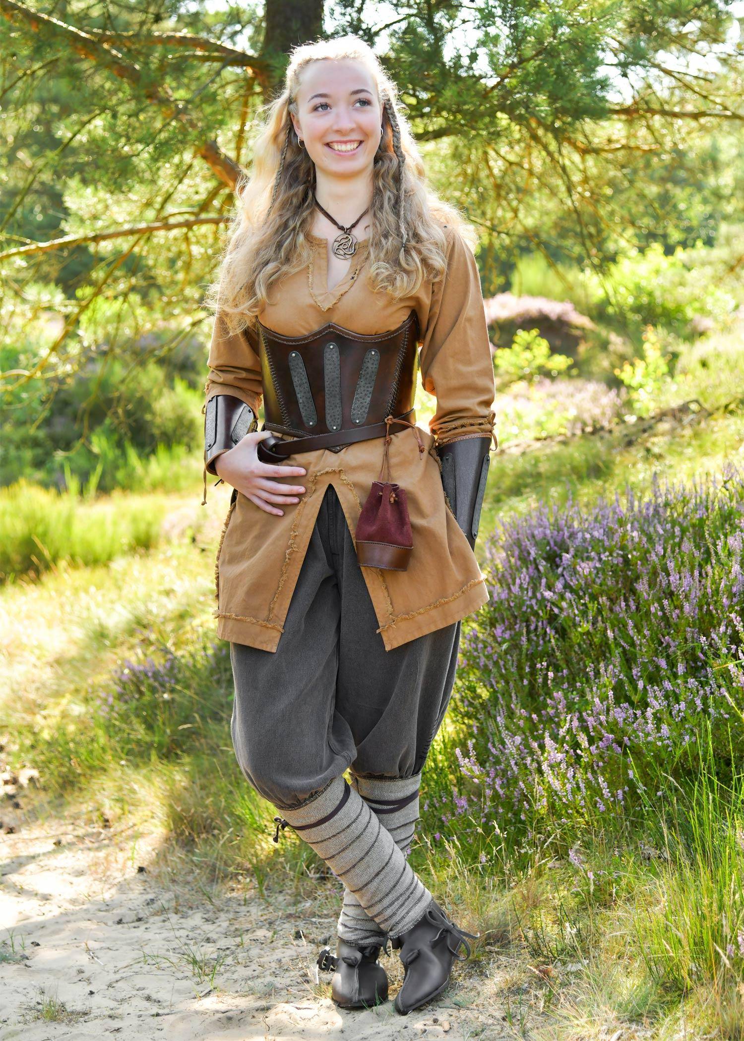 Wikinger / Mittelalter Rushose im Used-Look, in Schwarz/Braun