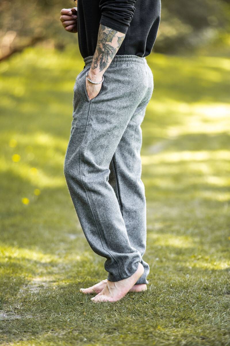 Mittelalter Hose in Grau in Wolle